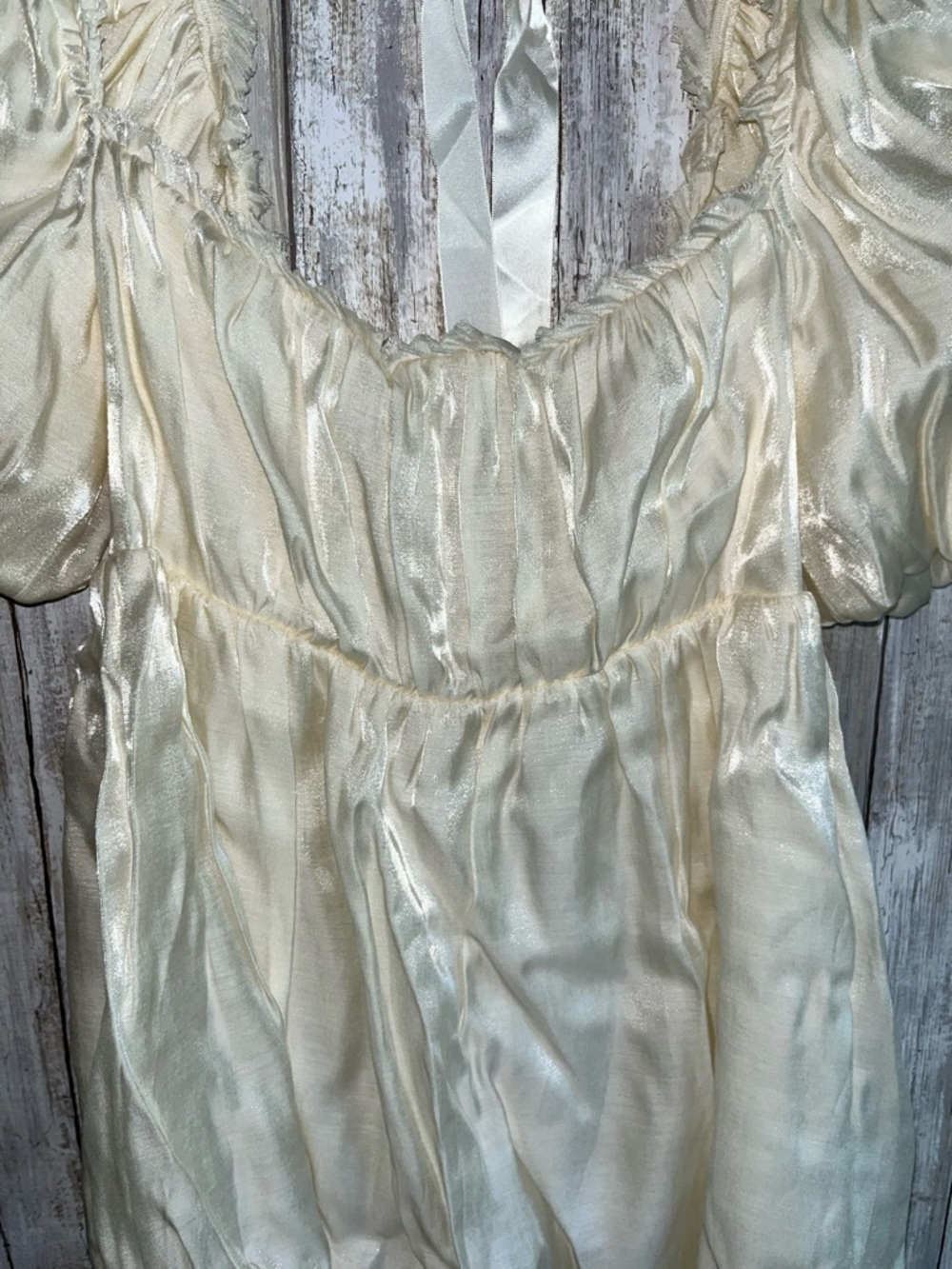 Reformation Aviary Dress Ivory Cream Puff Sleeve Mini Babydoll Coquette 2 - Picture 5 of 9